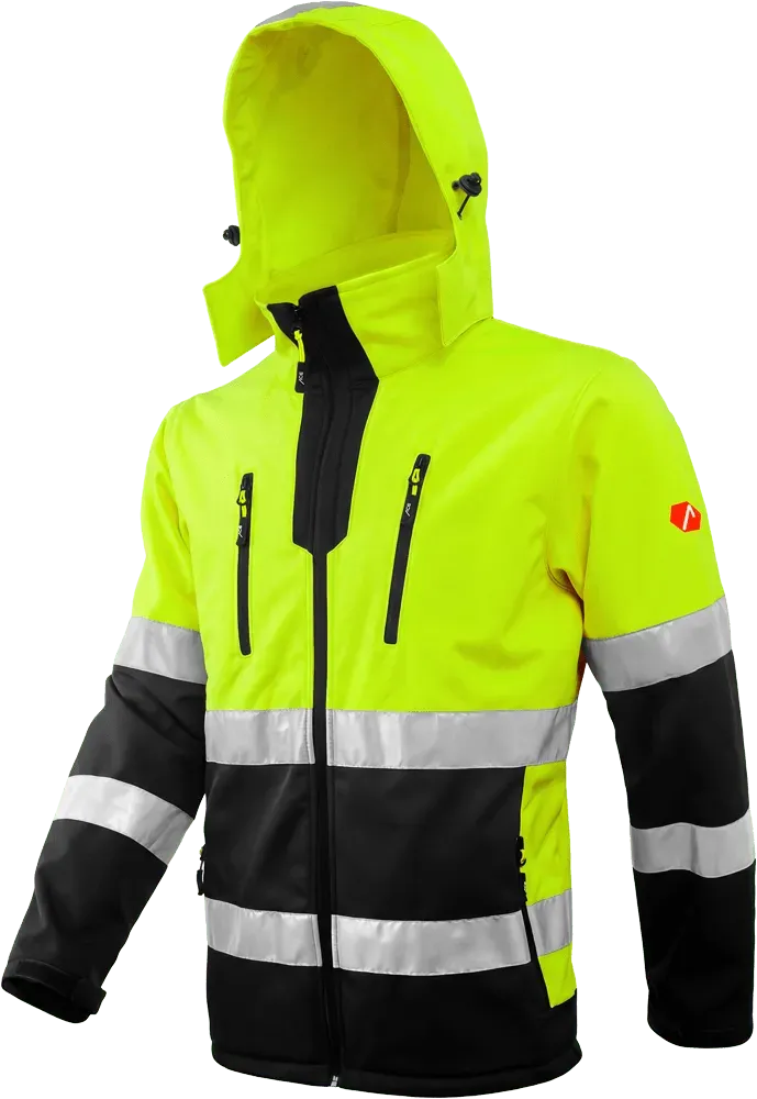 ACE Neon Softshell Warnjacke Gelb L Klasse 2