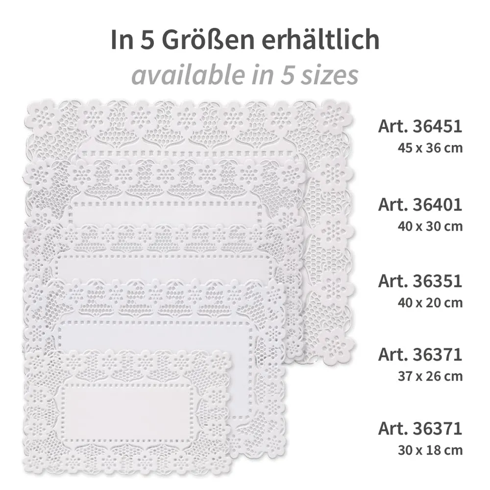 Hygostar Tortenspitzen rechteckig 37x26cm hochweiß 2000 Stück