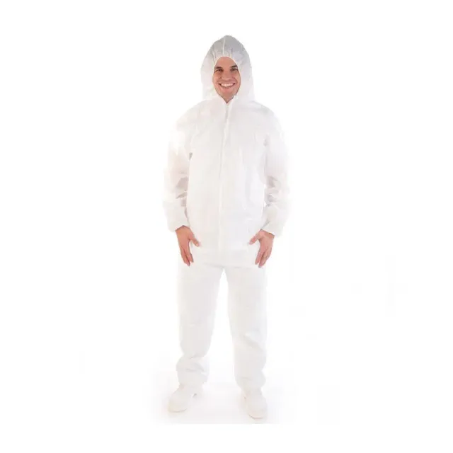 Hygostar Overall mit Kapuze weiß XXL 50 Stück PP/CPE