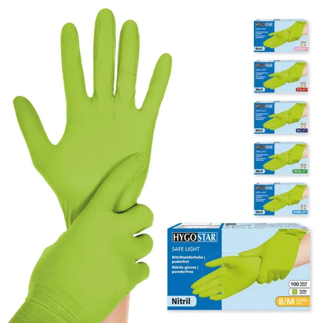 Hygostar Safe Light Nitrilhandschuhe grün M 100 Stück