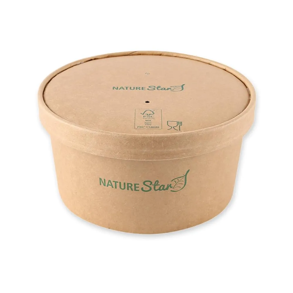 NatureStar Caesar Salatschalen 1000ml braun 300 Stück PE-beschichtet