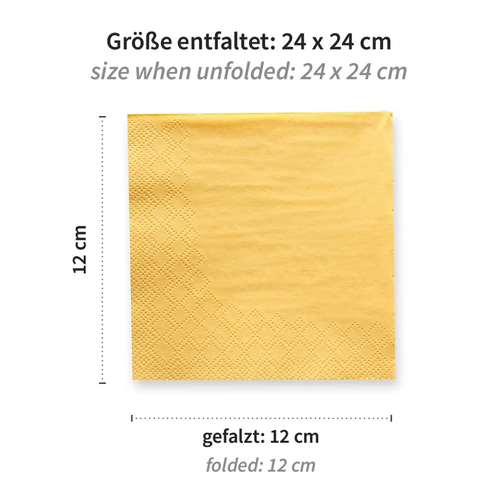 NatureStar Cocktail-Servietten gelb 24x24cm 3-lagig 1000 Stück