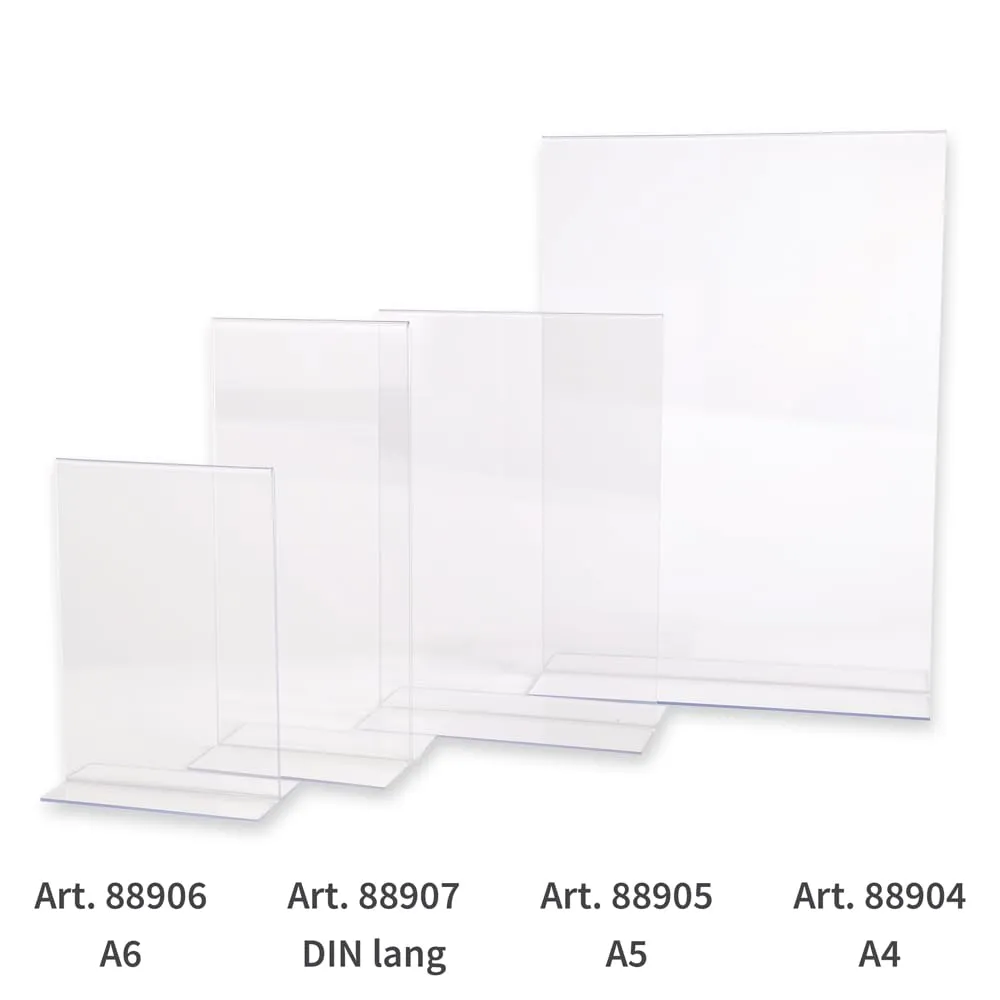 Hygostar Tischaufsteller T-Form DIN A5 transparent PS