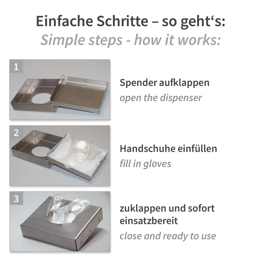 Hygostar Handschuhspender Edelstahl PE-Beutel 1 Stück