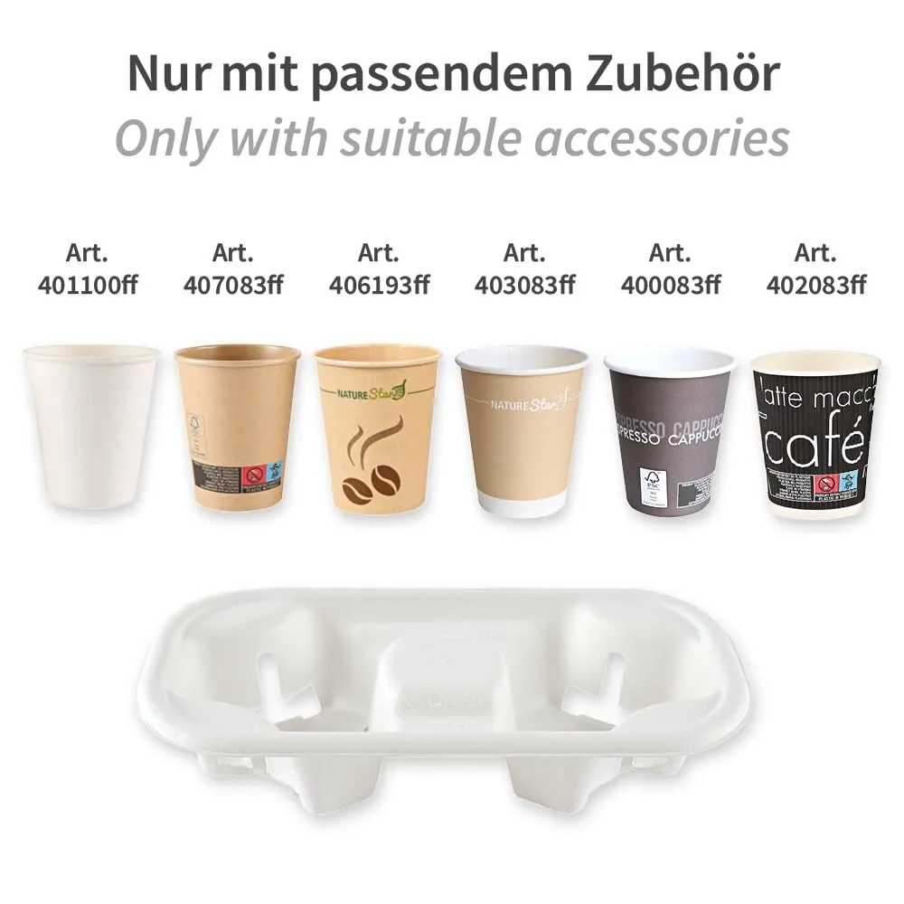 NATUREStar Becherhalter Double Zuckerrohr 2er weiß 800 St