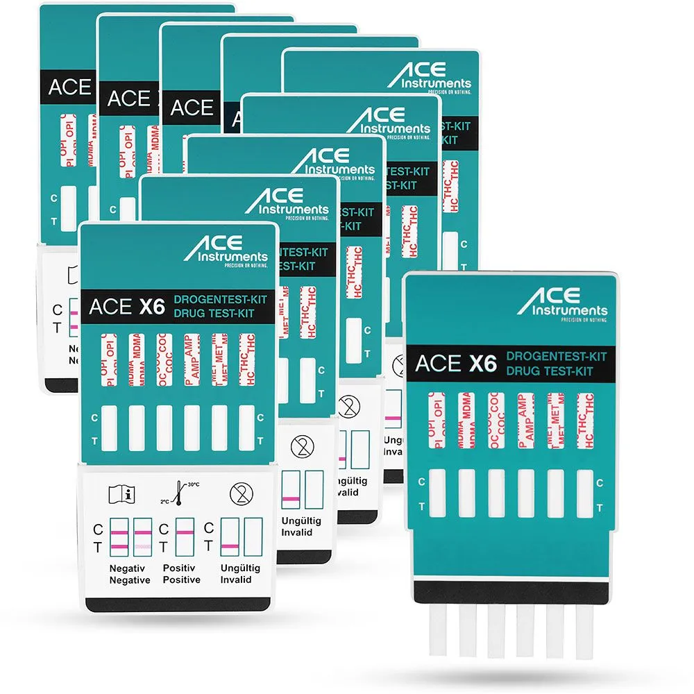 ACE X6 Drogentest Urin 10 Stück 6 Drogen