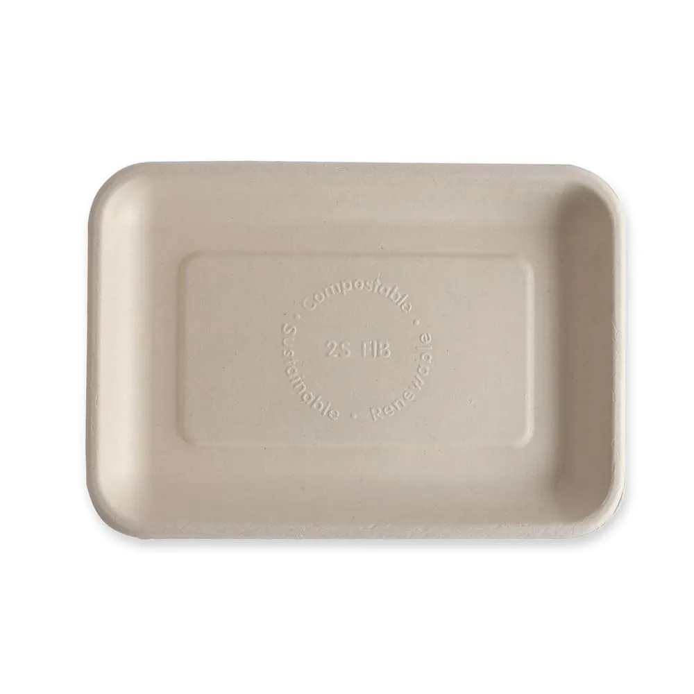 NatureStar Foodtrays Zuckerrohr weiß 22,5cm 500 Stück rechteckig