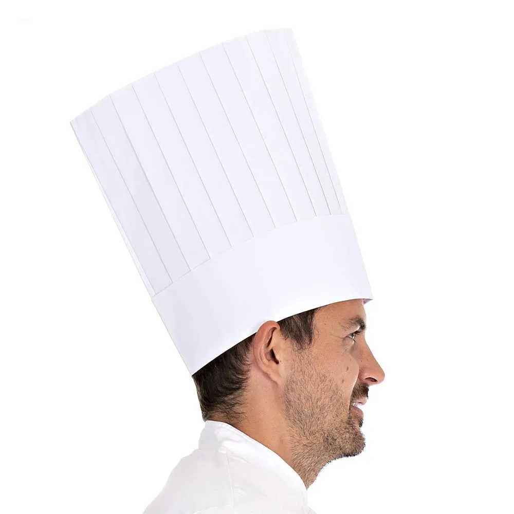 Hygostar Kochmützen Le Chef Papier weiß H30cm 250 Stk