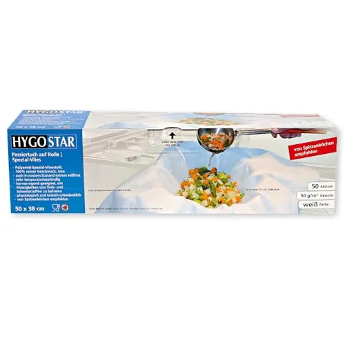 Hygostar Filterstar Passiertücher Weiß 50x38cm 50 Stück Rolle