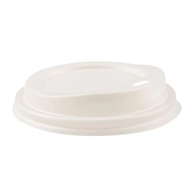 NatureStar Becherdeckel CPLA Ø 8 cm 1000 Stück weiß mit Trinköffnung