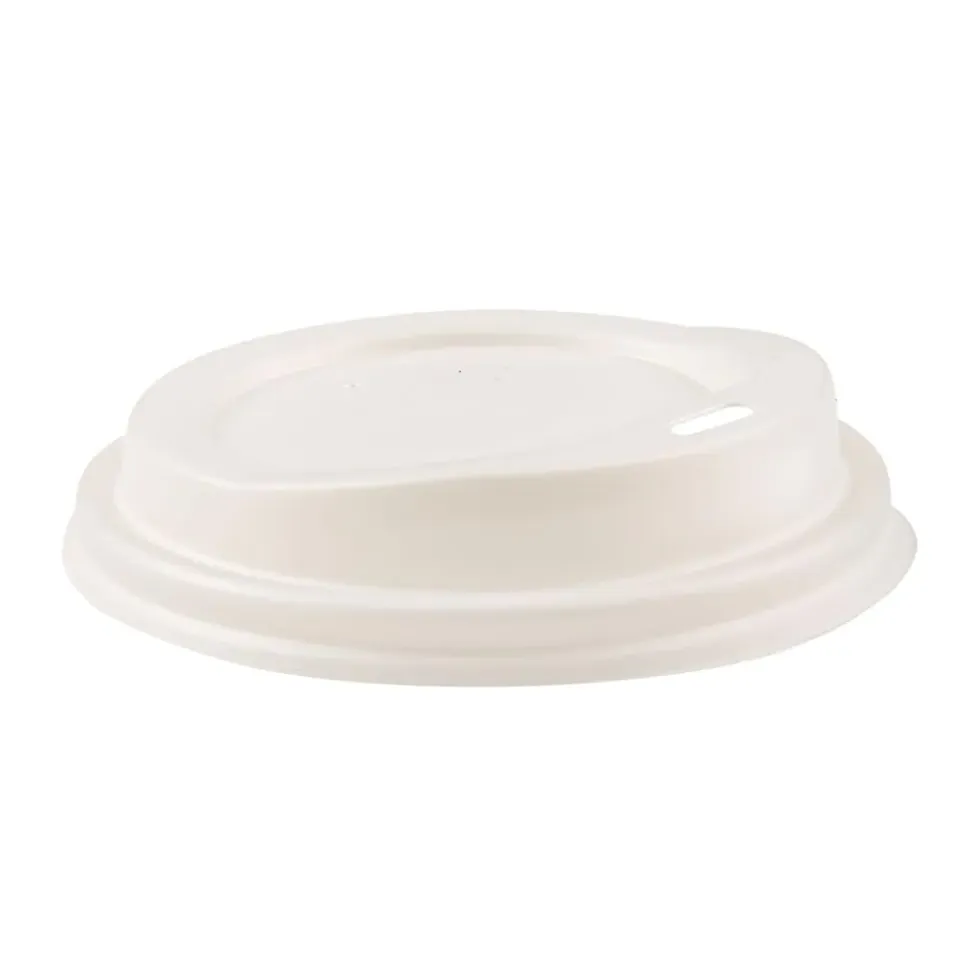 NatureStar Becherdeckel CPLA Ø 8 cm 1000 Stück weiß mit Trinköffnung