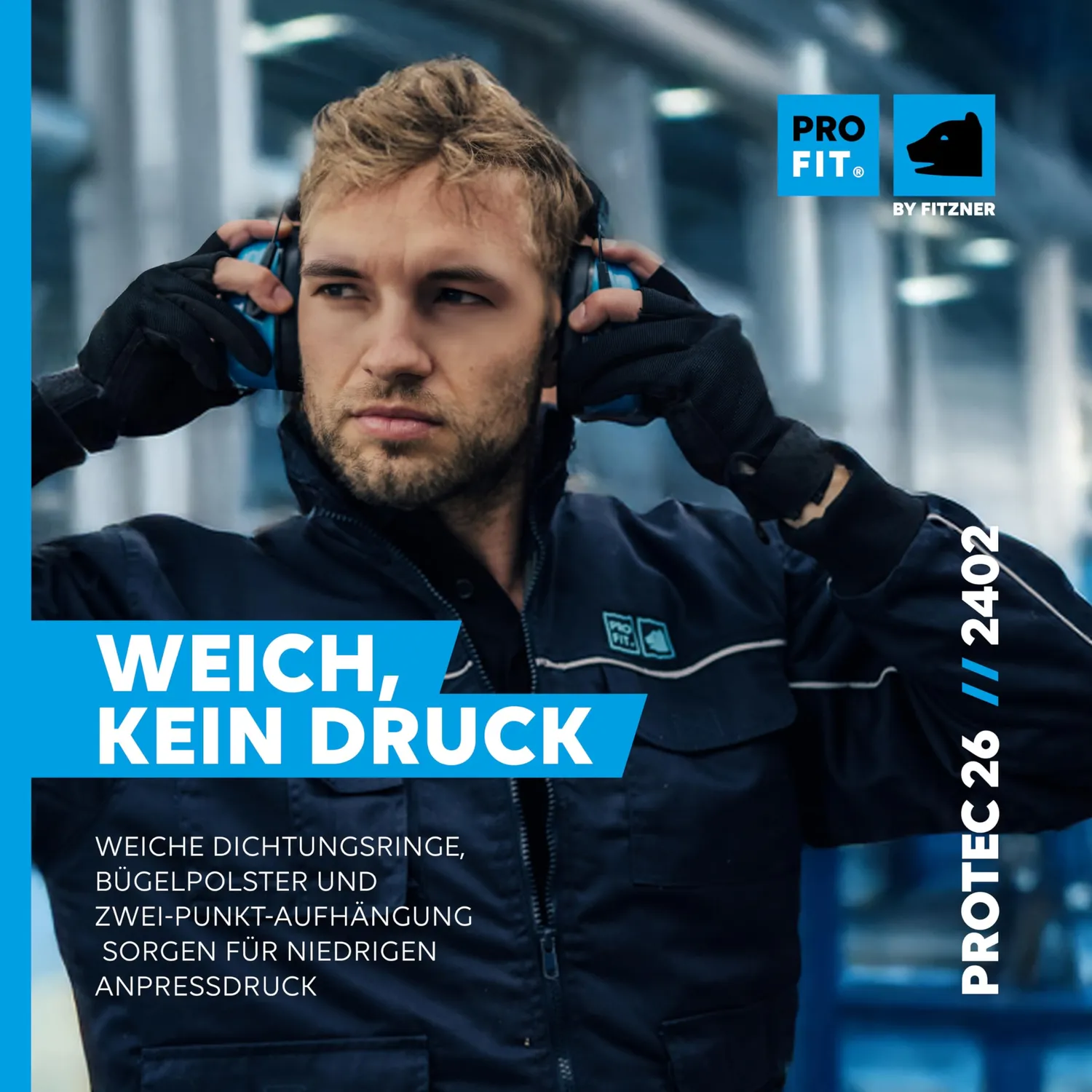 ProFit Protec 26 Gehörschutzkapsel blau SNR 26 dB faltbar