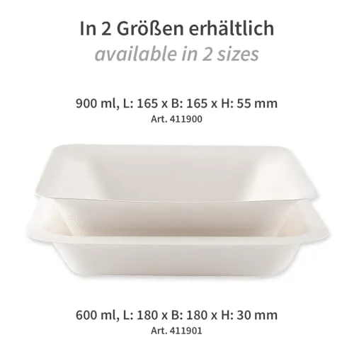 NatureStar Schalen Einweg 900ml 16,5cm 500 Stück weiß