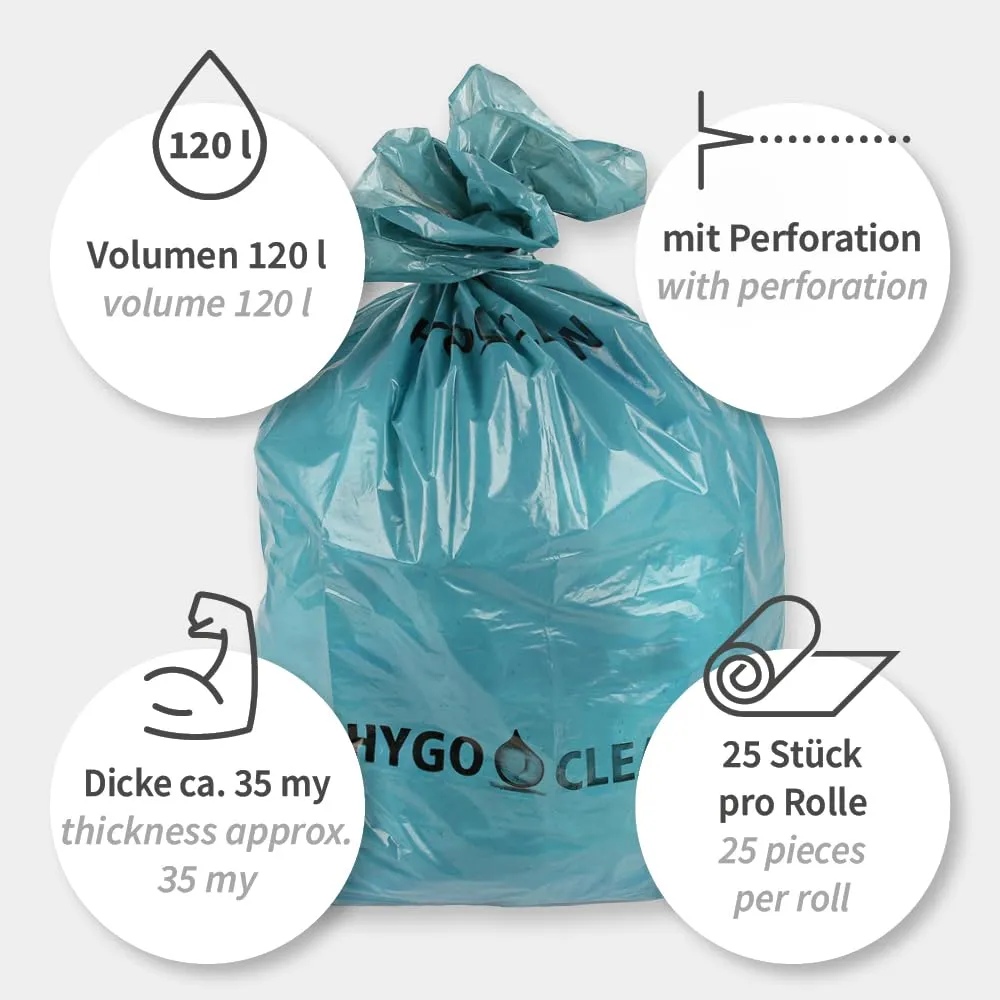 Franz Mensch Müllbeutel 120 l blau 100 Stück extra stark