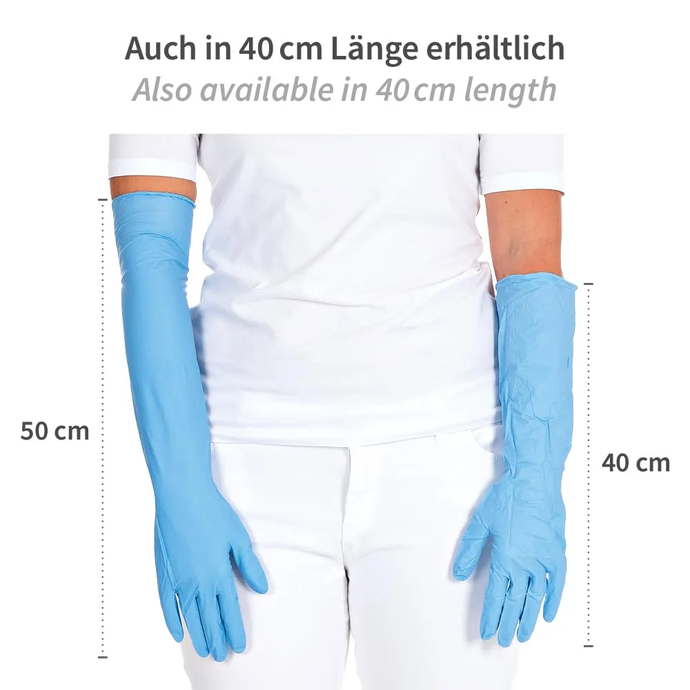 Hygostar Extra Safe Superlong Nitrilhandschuhe M 500 Stück 50 cm