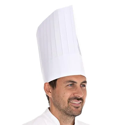 Hygostar Kochmützen Le Chef Papier weiß H30cm 250 Stk