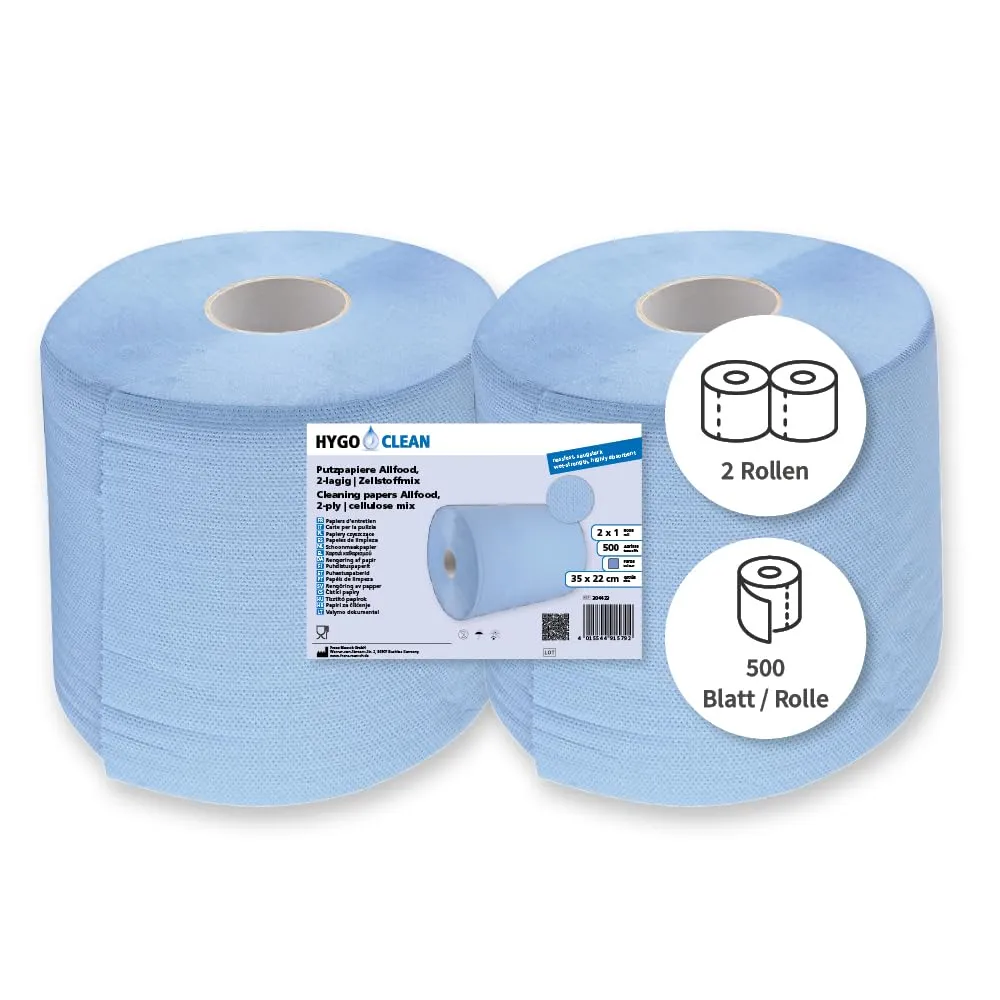 Franz Mensch Hygoclean Putzpapierrollen blau 2 Stk. 35x38 cm 2-lagig