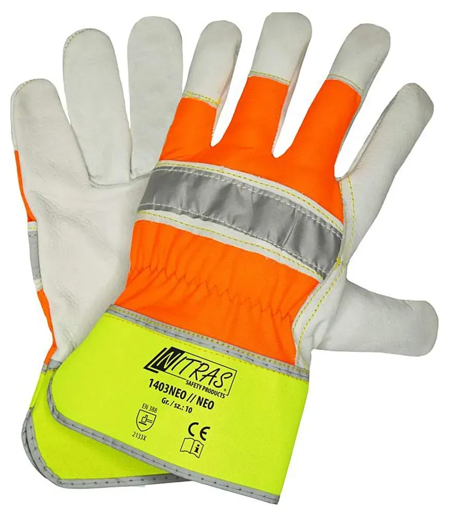 Nitras 1403 Neo Arbeitshandschuhe 12 Paar Gr. 10 Rindleder